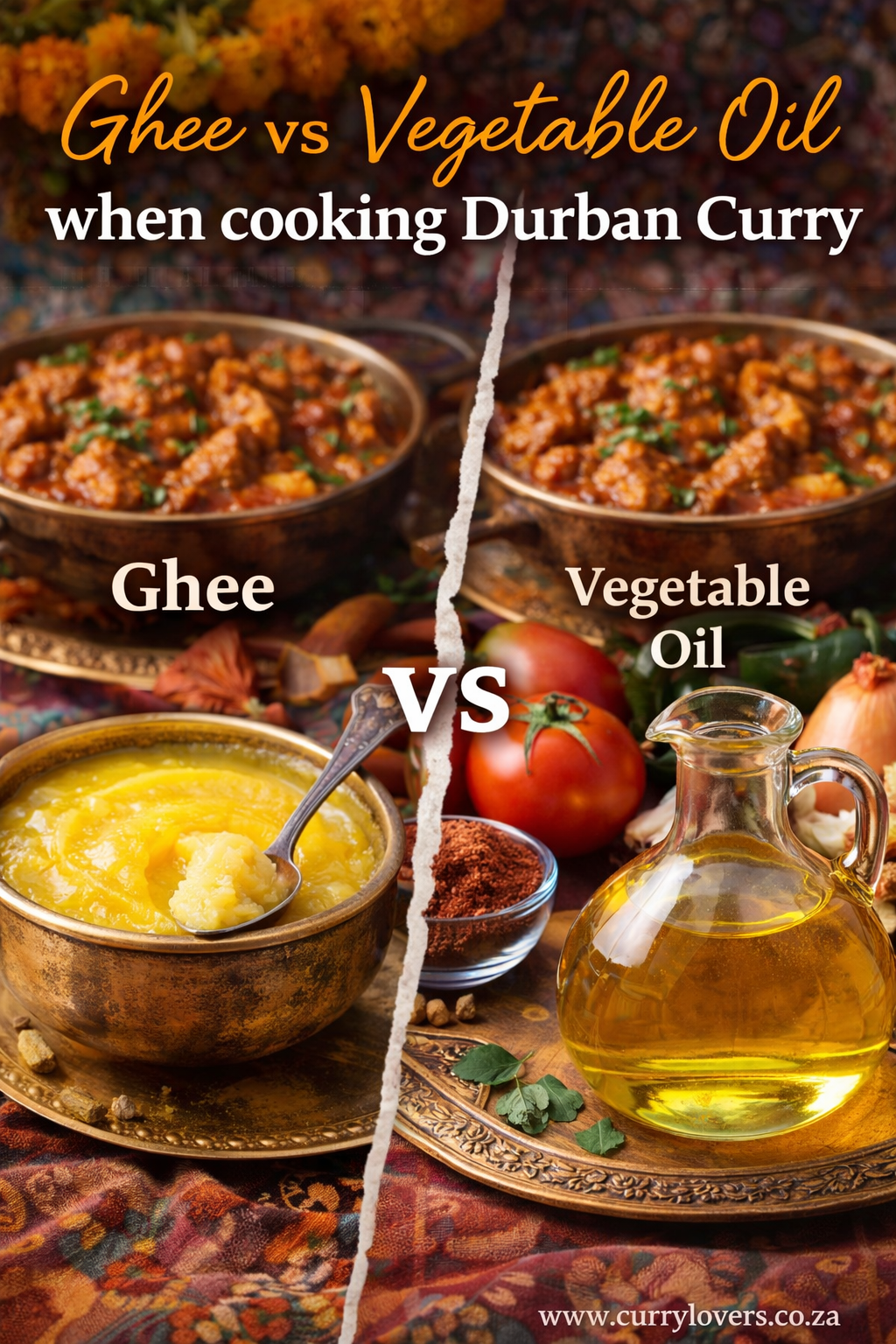 Ghee vs Vegetable Oil when cooking Durban Curry