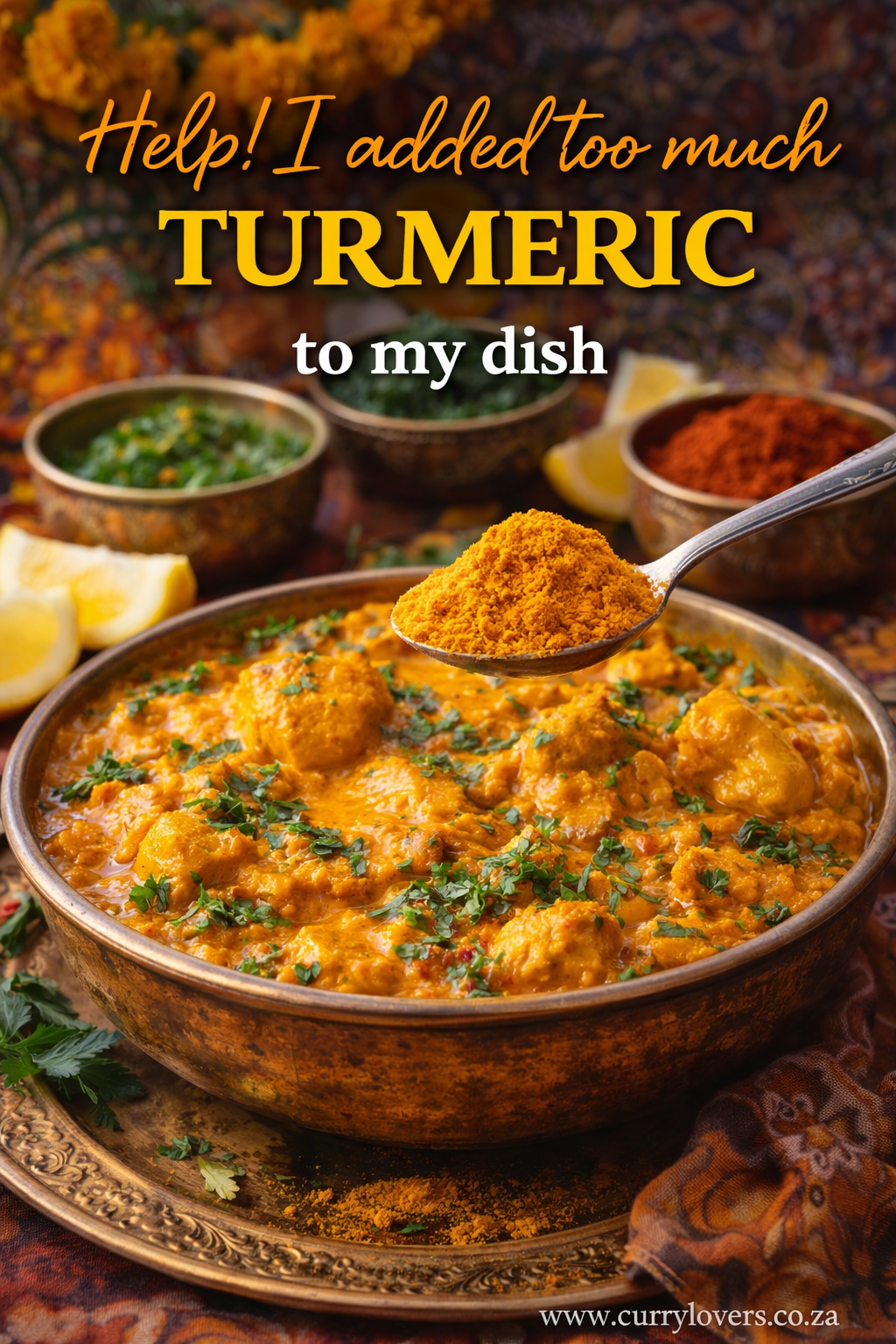 Help. I added to much Turmeric to my dish